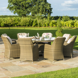 Winchester 8 Seat Round Ice Bucket Dining Set with Venice Chairs Lazy Susan