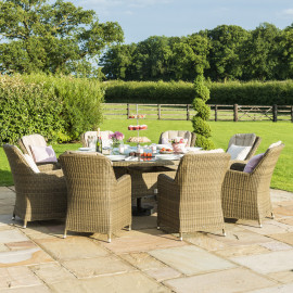 Winchester 8 Seat Round Ice Bucket Dining Set with Venice Chairs Lazy Susan