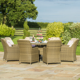 Winchester 8 Seat Round Ice Bucket Dining Set with Venice Chairs Lazy Susan
