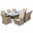 Winchester 8 Seat Oval Ice Bucket Dining Set with Venice Chairs Lazy Susan