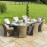Winchester 8 Seat Oval Ice Bucket Dining Set with Venice Chairs Lazy Susan