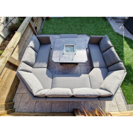 LUNA U shape sofa with gas firepit &amp; ottoman