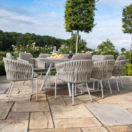 Marina 8 Seat Oval Dining Set / Charcoal