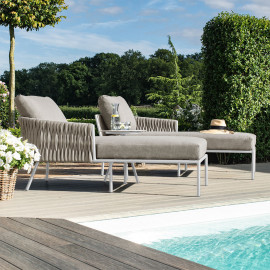 Marina Double Sunlounger Set / Sandstone