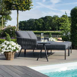 Marina Double Sunlounger Set / Charcoal