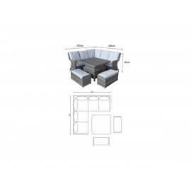 MIA Corner Dining with Lift Table