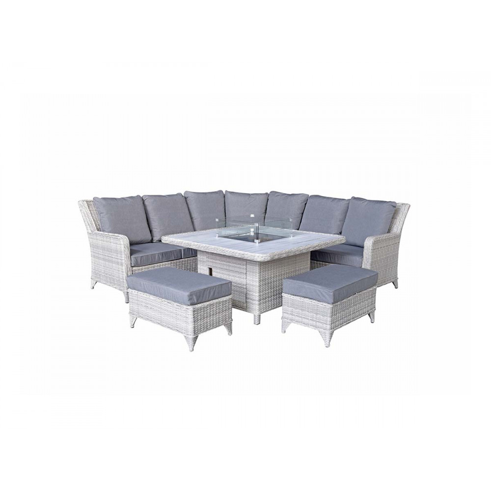 MEGHAN Large Corner Dining with Firepit