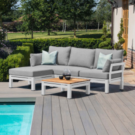 Oslo Chaise Sofa Set / White