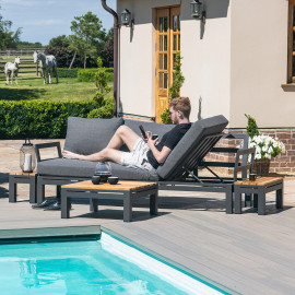 Oslo Chaise Sofa Set / Charcoal