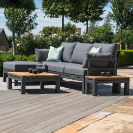 Oslo Chaise Sofa Set / Charcoal