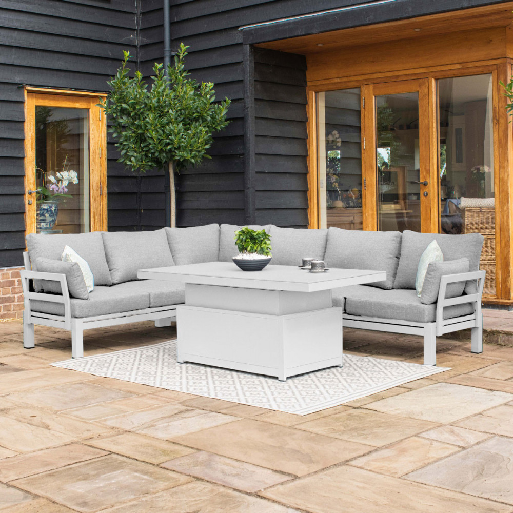 Oslo Corner Group with Rising Table / White