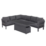 Oslo Corner Group with Rising Table / Charcoal