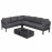 Oslo Corner Group with Rectangular Gas Fire Pit Table / Charcoal