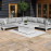 Oslo Large Corner Group with Rising Table / White