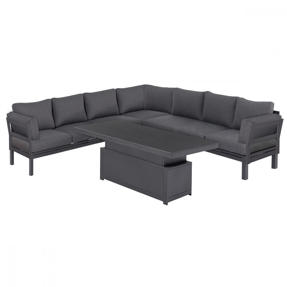 Oslo Large Corner Group with Rising Table / Charcoal