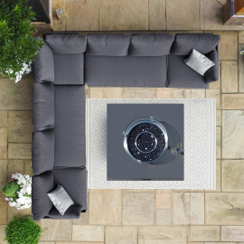 Oslo Large Corner Group with Square Gas Fire Pit Table / Charcoal