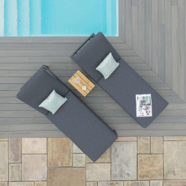 Oslo Double Sunlounger Set / Charcoal