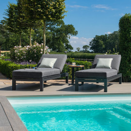Oslo Double Sunlounger Set / Charcoal