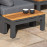 Oslo Rectangular Teak Top Side Table / Charcoal
