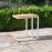 Oslo U Shaped Teak Top Side Table / White