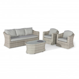 Oxford 3 Seat Sofa Set with Fire Pit Coffee Table