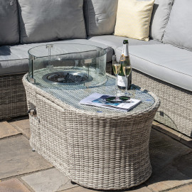 Oxford Small Corner Sofa Set with Fire Pit Coffee Table