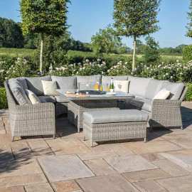 Oxford Royal U Shaped Sofa Set with Fire Pit Table