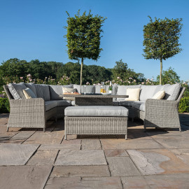 Oxford Royal U Shaped Sofa Set with Fire Pit Table