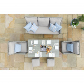 Oxford Sofa Dining Set with Ice Bucket & Rising Table