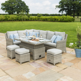 Oxford Corner Dining Set with Ice Bucket & Rising Table