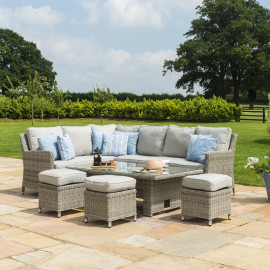 Oxford Corner Dining Set with Ice Bucket & Rising Table