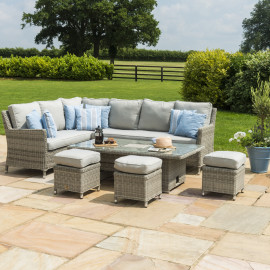 Oxford Corner Dining Set with Ice Bucket & Rising Table