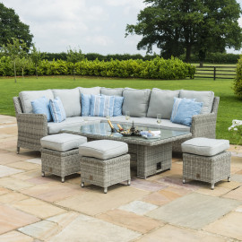 Oxford Corner Dining Set with Ice Bucket & Rising Table