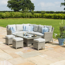 Oxford Corner Dining Set with Ice Bucket & Rising Table