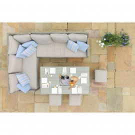 Oxford Corner Dining Set with Ice Bucket & Rising Table