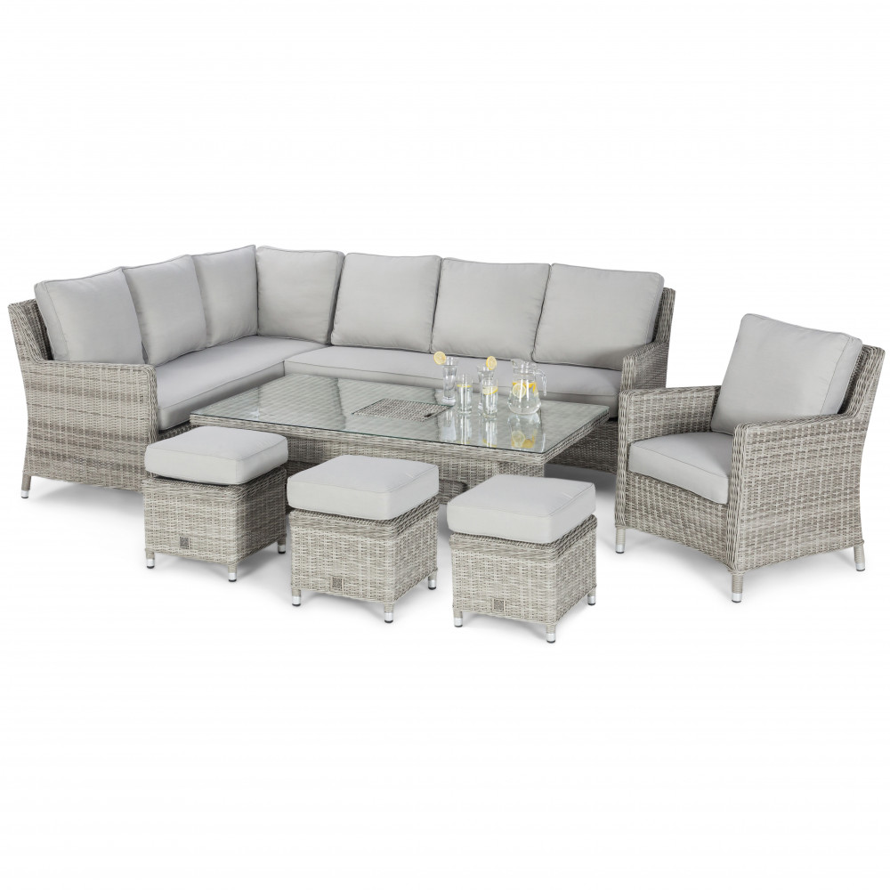 Oxford Corner Dining Set with Ice Bucket & Rising Table (with Armchair)