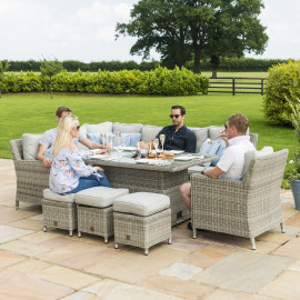 Oxford Corner Dining Set with Ice Bucket & Rising Table (with Armchair)