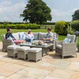 Oxford Corner Dining Set with Ice Bucket & Rising Table (with Armchair)