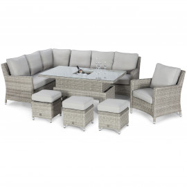 Oxford Corner Dining Set with Ice Bucket & Rising Table (with Armchair)