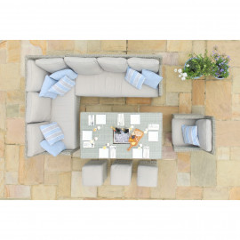 Oxford Corner Dining Set with Ice Bucket & Rising Table (with Armchair)