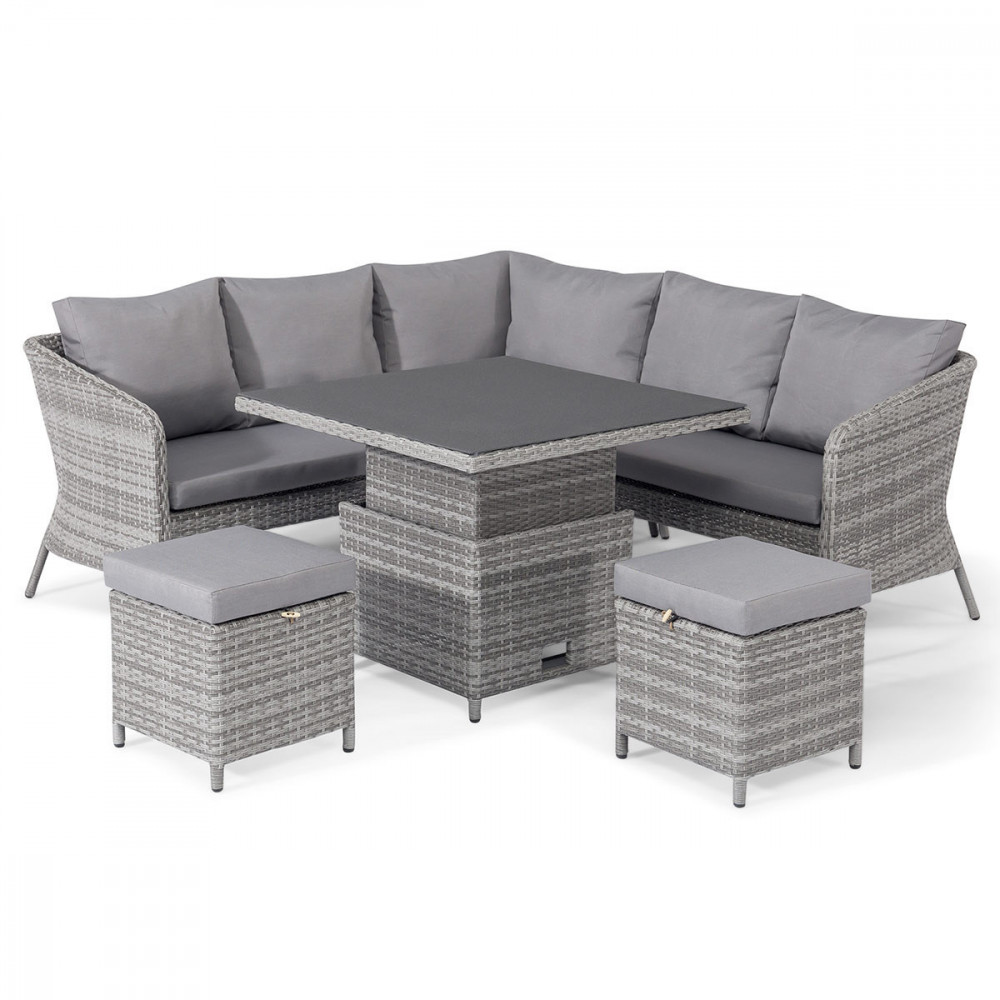 Santorini Square Corner Dining Set with Rising Table