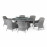 Santorini 6 Seat Oval Fire Pit Dining Set