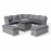 Santorini Deluxe Corner Dining Set with Fire Pit Table