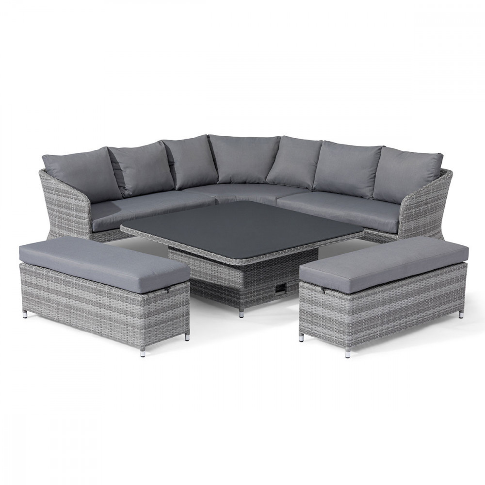 Santorini Deluxe Corner Dining Set with Rising Table