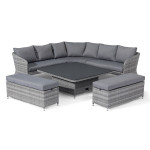 Santorini Deluxe Corner Dining Set with Rising Table