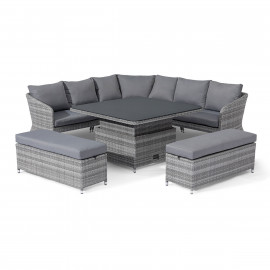 Santorini Deluxe Corner Dining Set with Rising Table