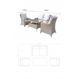 SARAH Grey 4 seat sofa set with new coffee table design