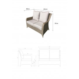 SARAH Grey 4 seat sofa set with new coffee table design