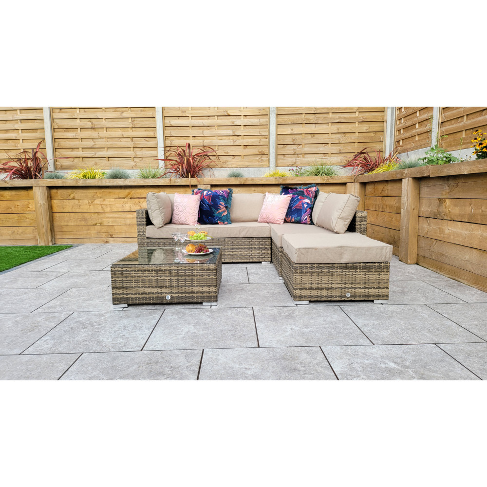 SAVANNAH Corner sofa in Nature/Brown