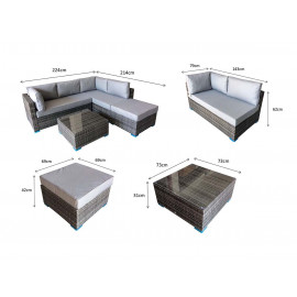 SAVANNAH Corner sofa in Nature/Brown